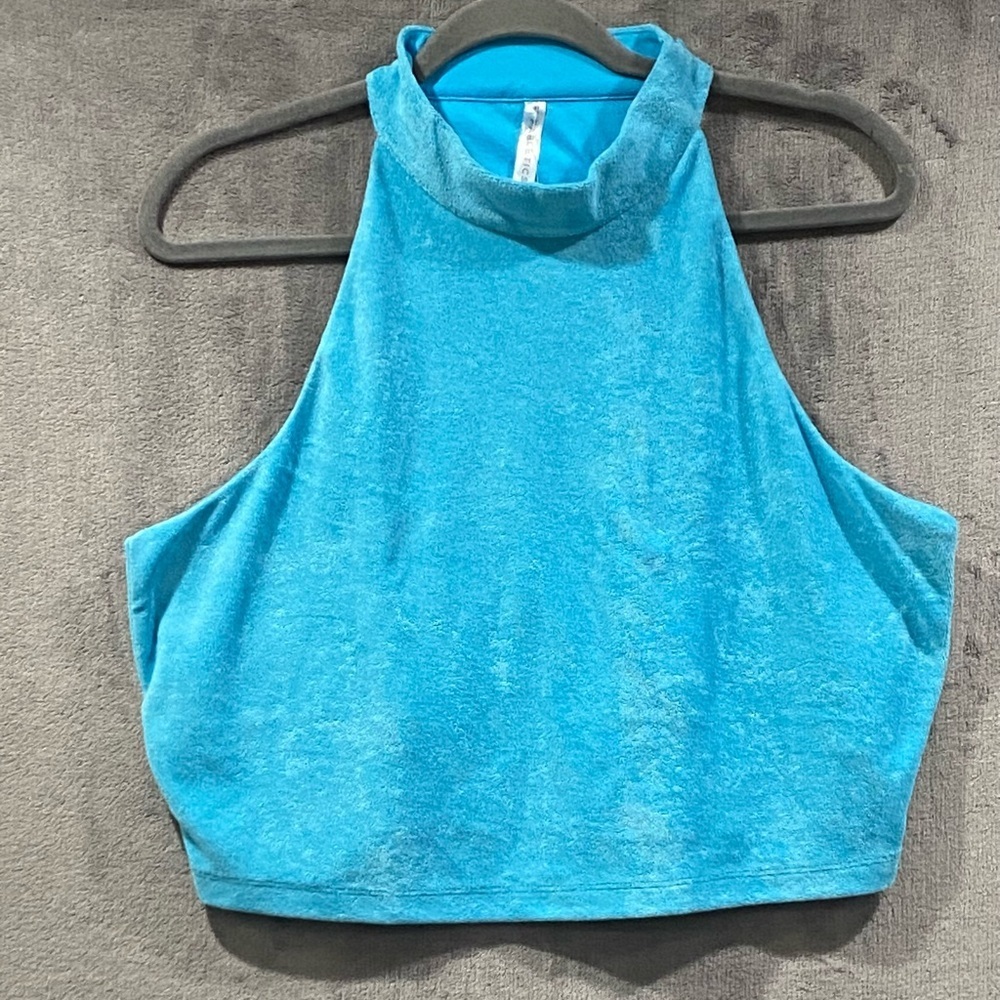 Fabletics Blue Terry Cloth Built in Bra Top Women’s Size XXL NWT